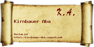 Kirnbauer Aba névjegykártya